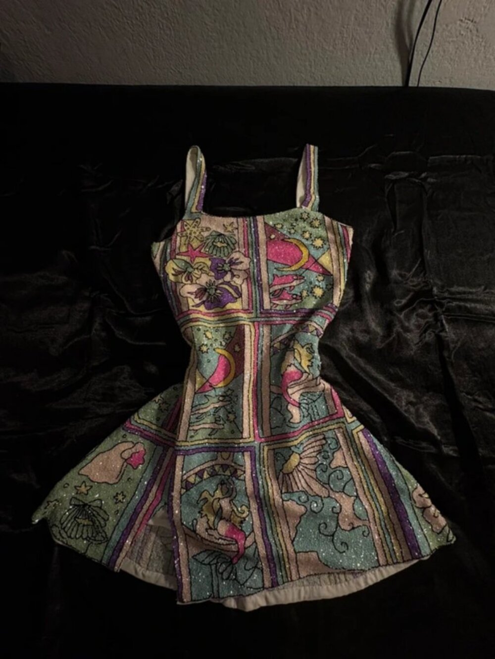 Oceanus Swimwear Talia Hand Beaded Multi-Coloured Crystal Party Dress